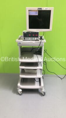 Karl Storz Stack Trolley with Storz Monitor and Storz 264305 20 SCB Electronic Endoflator (Powers Up)