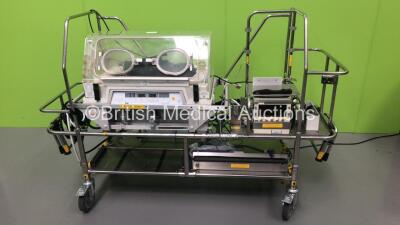 Drager Air-Shields Isolette TI500 Transport Incubator with ProPaq Patient Monitor and Accessories on Ferno Stretcher (Powers Up) (RI)