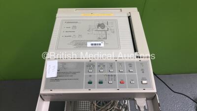 Hewlett Packard PageWriter 100 ECG Machine on Stand with 10 Lead ECG Leads (Powers Up) *S/N CNC4223630* - 3