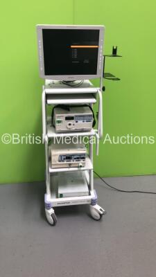 Olympus Compact Trolley Sony Monitor, Olympus OTV-SI Digital Processor, Olympus OES UHI-3 Insufflator (Powers Up)