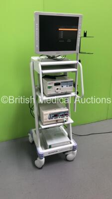 Olympus Compact Trolley Sony Monitor, Olympus OTV-SI Digital Processor, Olympus OES UHI-3 Insufflator (Powers Up) - 7