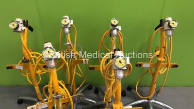 6 x Regulators on Stands with Hoses - 2