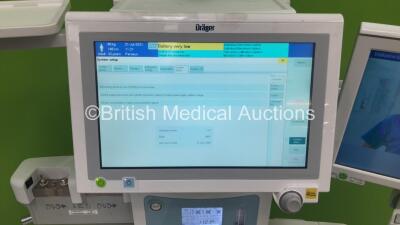 Drager Perseus A500 Anaesthesia Machine Ref MK06000-33 Software Version 1.13 Build 9693 with Drager Infinity C500 Monitor, Absorber, Hoses and Accessories (Powers Up) *S/N ASKE-0038* **Mfd 2017** - 2