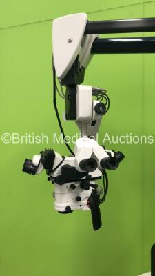 Leica M500-N Triple Operated Surgical Microscope with 3 x Binoculars, 6 x 10x21 Eyepieces and JVC 3-CCD Camera on Leica Stand (Powers Up with Good Bulb) *S/N 023000* - 2
