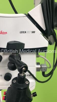 Leica M500-N Triple Operated Surgical Microscope with 3 x Binoculars, 6 x 10x21 Eyepieces and JVC 3-CCD Camera on Leica Stand (Powers Up with Good Bulb) *S/N 023000* - 5