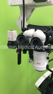 Leica M500-N Triple Operated Surgical Microscope with 3 x Binoculars, 6 x 10x21 Eyepieces and JVC 3-CCD Camera on Leica Stand (Powers Up with Good Bulb) *S/N 023000* - 6