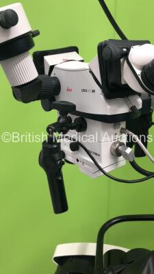 Leica M500-N Triple Operated Surgical Microscope with 3 x Binoculars, 6 x 10x21 Eyepieces and JVC 3-CCD Camera on Leica Stand (Powers Up with Good Bulb) *S/N 023000* - 13