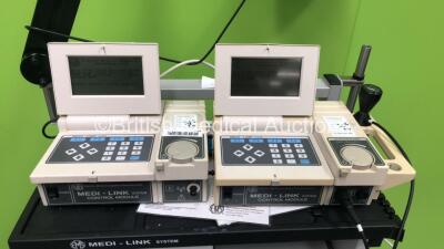 2 x EMS Medi-Link System Control Modules with 1 x Transducer on Table (Both Power Up) - 2