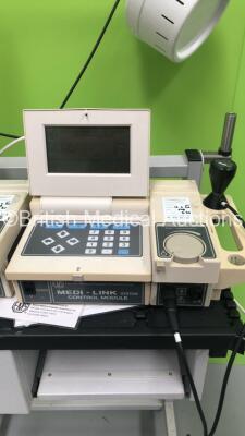 2 x EMS Medi-Link System Control Modules with 1 x Transducer on Table (Both Power Up) - 4