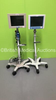 2 x LiDCO Plus HM 71-02 Hemodynamic Monitors on Stands (Both HDD REMOVED)