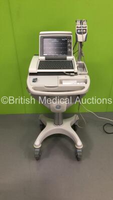 GE MAC 5500 ECG Machine on Stand with 10 Lead ECG Leads (Powers Up) * S/N SCD09487108PA* *IR052*