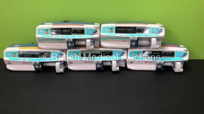 3 x Carefusion and 2 x Cardinal Health Alaris PK Syringe Pumps (All Power Up - 3 Require Service)