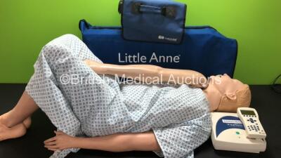 Laerdal Little Anne Resuscitation Doll with Hand Controller, Central Controller (Powers Up) Power Pack, AED Trainer 2 and Vital Signs Simulator