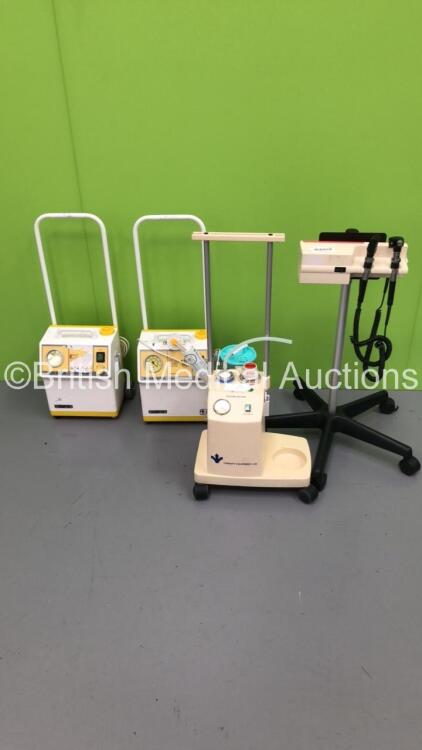 Mixed Lot Including 2 x SAM 12 Suction Units with 1 x Suction Cup,1 x Therapy Equipment Ltd Suction Unit and 1 x Welch Allyn Otoscope/Ophthalmoscope with 2 x Handpieces and 2 x Heads (All Power Up) * SN 0706-1696 / 1005-2343 / 070792 *