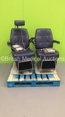 2 x Electric Ophthalmic Chairs with Foot Controllers (Unable to Power Up Due to No Power Supply) *S/N FS0089318 / FS0103137*