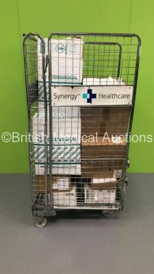 Cage of Mixed Consumables Including ARMA Face Masks, Centurion Pre Filters and Intersurgical Clear Guard 3 Breathing Filter with Luer Port (Cage Not Included - Out of Date) - 2