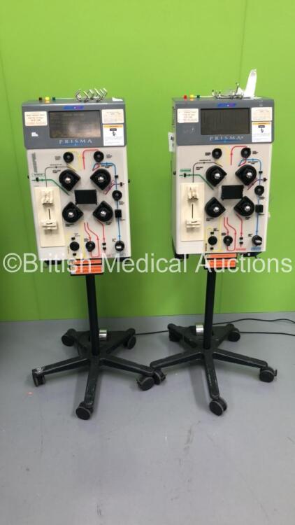 2 x Prisma CRRT+TPE Dialysis Machines (Both Power Up - 1 x with Alarm)