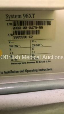 Datascope System 98XT Intra-Aortic Balloon Pump Part No 0998-00-0479-55 - Running Hours 12704 (Powers Up with Fault - See Pictures) - 9