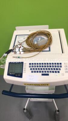 Mortara ELI 250 ECG Machine on Stand with 10 Lead ECG Leads (Powers Up) *S/N 100112619163* - 2