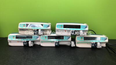 Job Lot of Syringe Pumps Including 2 x Carefusion Alaris PK Syringe Pumps, 2 x Cardinal Health Alaris PK Syringe Pumps and 1 x Alaris PK MK III Syringe Pump (All Power Up)