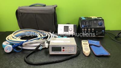 Mixed Lot Including 1 x ResMed Lumis 100 VPAP ST Unit with 1 x AC Power Supply In Carry Bag (Powers Up with Faulty Cover-See Photo) 2 x Entonox Hoses, 1 x Teledyne TED 200 T7 Percent Oxygen Meter (Powers Up) 1 x Sonicaid Watertight IPX7 Fetal Doppler (Pow