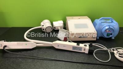 Mixed Lot Including 2 x Giraffe Exam Lights (Both Power Up) 1 x Philips PRESS Module, 1 x Wardray ULH1 X Ray Light Box (Powers Up) 1 x Medix Econoneb Nebuliser (Powers Up)