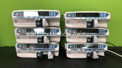 6 x Carefusion Alaris CC Syringe Pumps (All Power Up) *SN 1350322424, 800352622, 800315353, 800352616, 800327554, 800352615*