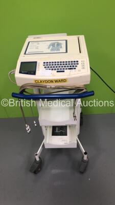 Mortara ELI 250 ECG Machine on Stand with 10 Lead ECG Leads (Draws Power - Blank Screen) *S/N 10739323163*