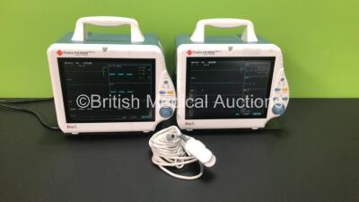 2 x InterMed Penlon PM-8000 Patient Monitors with T1,T2,SpO2,NIBP,ECG Options and 1 x SpO2 Finger Sensor (Both Power Up)