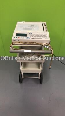 Philips PageWriter 300pi ECG Machine on Stand with 10 Lead ECG Leads (Powers Up - Missing Top Cover - See Pictures) *S/N US00701631*