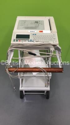 Agilent PageWriter 300pi ECG Machine on Stand with 10 Lead ECG Leads (Powers Up) *S/N CND4753480*