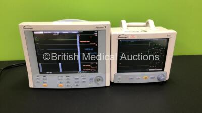 1 x Datascope Passport 2 Patient Monitor with Printer,T1,SpO2 and ECG Options and 1 x Datascope Trio Patient Monitor with SpO2,T1,ECG and NBP Options (Both Power Up- 1 x Missing Dial-See Photos)