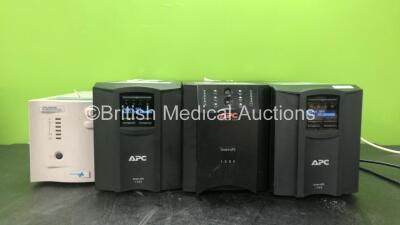 Job Lot of UPS Units Including 1 x Desk Power UPS Unit (No Power) 3 x APC 1500 UPS Units (2 Power Up, 1 No Power) *SN 812873R0003, SMT1500IC, AS1907260584*