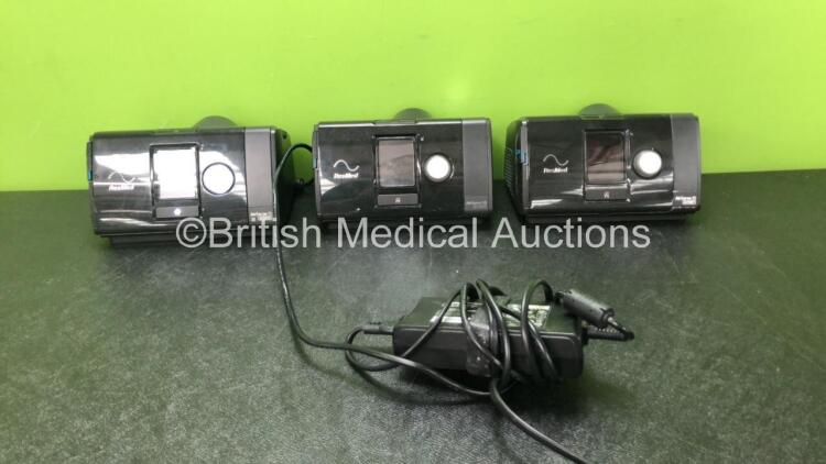 3 x ResMed Airsense 10 Autoset CPAP Units with 1 x AC Power Supply (All Power Up) *SN 22141520725, 23171829067, 231610063003*