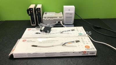 Mixed Lot Including 2 x Blease alarmPAC Model AP ALarm Units (Both with Damaged Switch-See Photos) 1 x ConMed Hyfrecator 2000 Electrosurgical Unit with 1 x Footswitch (Powers Up) 1 x GE PRN 50-M Printer (Powers Up) 1 x Ethicon Ref CDH33A Curved Intralumin