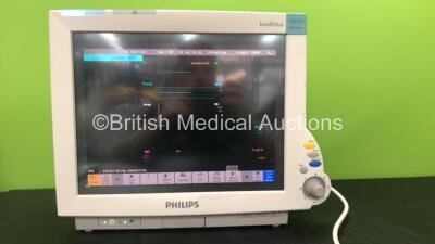 Philips IntelliVue MP70 Neonatal Ref M8007A Patient Monitor Software Revision G.01.80 with 1 x Philips M3001A Module Including ECG, SpO2, NBP, Temp and Press Options (Powers Up) *Mfd 07-2010* *SN DE843A0455, DE907W4135* *RI*