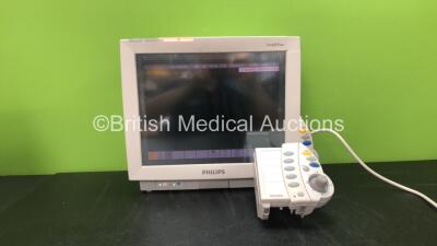 Philips IntelliVue MP70 Neonatal Ref M8007A Patient Monitor Software Revision G.01.80 with 1 x Philips M8026-60002 Remote Keypad (Powers Up with Missing Tag and Dial-See Photos) *Mfd 07-2010* *SN DE843A0456, DE24923208) *Mfd 07-2010* *RI*