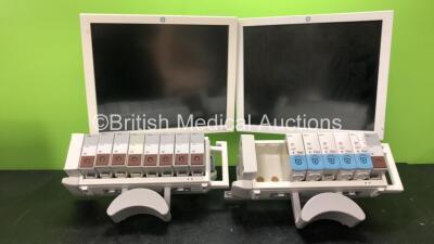 Mixed Lot Including 2 x GE CDA19 Monitors (Both Untested Due to No Power Supplies) 2 x Philips M8048A Module Racks with 9 x Agilent M1029A TEMP Modules, 5 x Masimo Ref 1846 SpO2 Modules *SN DE50289615, DE50289631, DTK4400T1179, DTI430T0711* *RI*