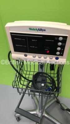 2 x Welch Allyn 52000 Series Vital Signs Monitors on Stand (Both Power Up) *S/N 200301661* - 3