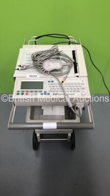 Hewlett Packard PageWriter 200i ECG Machine on Stand with 10 Lead ECG Leads (Powers Up) *S/N CNC4217183*