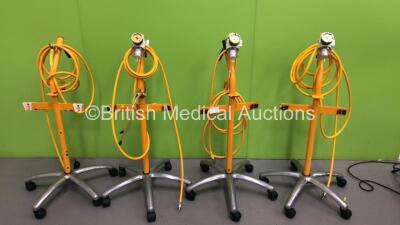 4 x Regulators on Stands with Hoses