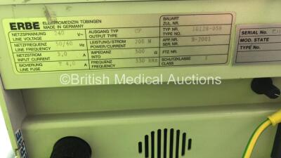 ERBE ICC 200 Electrosurgical / Diathermy Unit with ERBE APC 300 Argon Coagulator Unit Version 2.20 on Stand with Footswitch (Powers Up) *S/N E1123* - 6