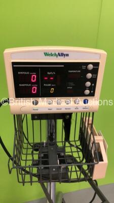 1 x CSI Criticare Vital Care 506DXN Vital Signs Monitor on Stand with SPO2 Finger Sensor and BP Hose and 1 x Welch Allyn 52000 Series Vital Signs Monitor on Stand (Both Power Up) - 4