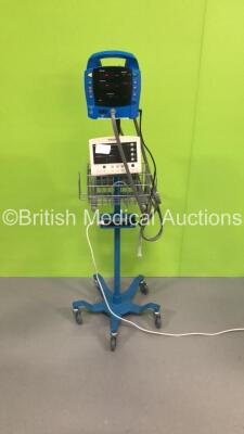1 x GE Dinamap ProCare Auscultatory 300 VItal SIgns Monitor on Stand with BP Hose (Powers Up) and 1 x Welch Allyn 52000 Series Vital Signs Monitor (Unable to Power Up Due to No Power Supply)