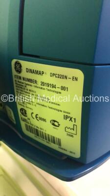 1 x GE Dinamap ProCare Auscultatory 300 VItal SIgns Monitor on Stand with BP Hose (Powers Up) and 1 x Welch Allyn 52000 Series Vital Signs Monitor (Unable to Power Up Due to No Power Supply) - 3