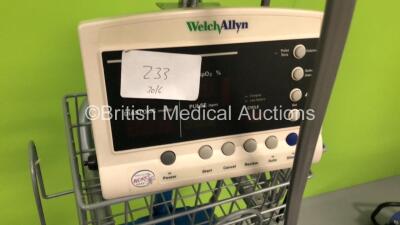 1 x GE Dinamap ProCare Auscultatory 300 VItal SIgns Monitor on Stand with BP Hose (Powers Up) and 1 x Welch Allyn 52000 Series Vital Signs Monitor (Unable to Power Up Due to No Power Supply) - 4