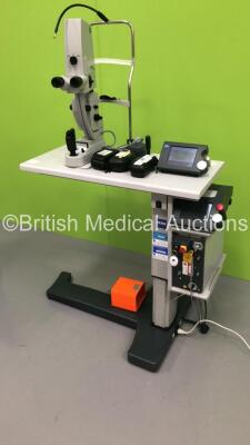 Zeiss VisuLas YAG III Laser Version 2.1.4 on Motorized Table with Footswitch and 3 x Glasses (Powers Up with 1 Key Included) - 2