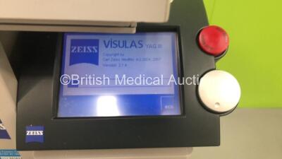 Zeiss VisuLas YAG III Laser Version 2.1.4 on Motorized Table with Footswitch and 3 x Glasses (Powers Up with 1 Key Included) - 12