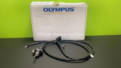 Olympus TJF-260V Video Duodenoscope in Case - Engineer's Report : Optical System - No Fault Found, Angulation - No Fault Found, Insertion Tube, Light Transmission - No Fault Found, Channels - No Fault Found, Leak Check - No Fault Found *2201795*