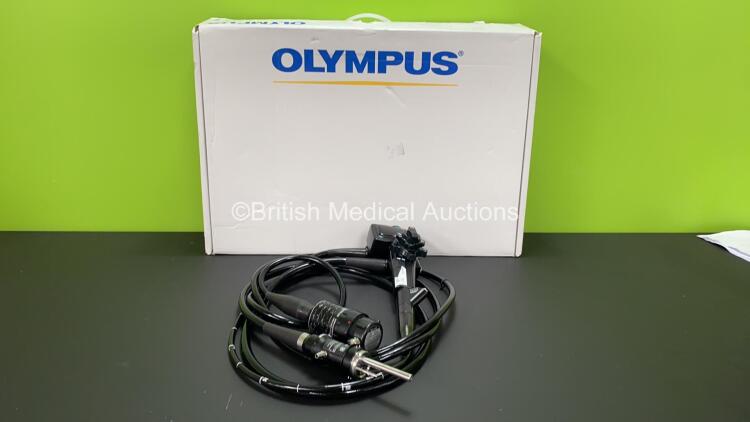 Olympus MH-908 Ultrasound Scope / Probe in Case - Engineer's Report : Optical System - Untested, Angulation - No Fault Found, Insertion Tube - No Fault Found, Light Transmission - Untested, Channels - Untested, Leak Check - No Fault Found *1410185*